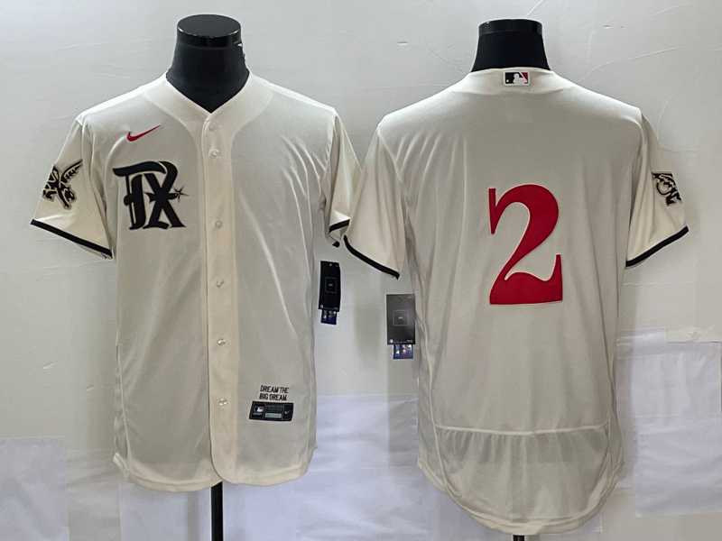 Men's Texas Rangers #2 Marcus Semien Cream 2023 City Connect Flex Base Stitched Jersey,We sell and wholesale Men's Texas Rangers #2 Marcus Semien Cream 2023 City Connect Flex Base Stitched Jersey on line form chian!